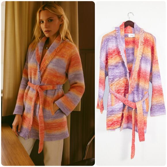 XiRENA $363 Women's Medium Sloan Cardigan in Panoram multi strip - Picture 1 of 11